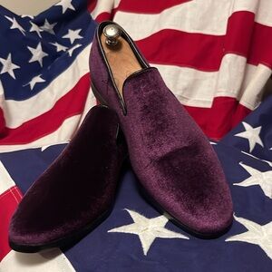 Elegant Purple Velvet Men’s Shoes